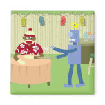 Sock Monkey Robot Waiter magnets