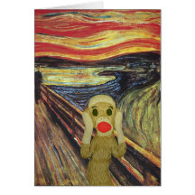 Sock Monkey Scream card