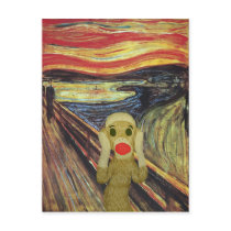 Sock Monkey Scream postcard