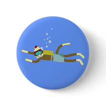 Sock Monkey Scuba Diver Pin