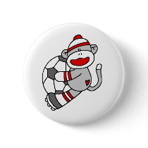 Sock Monkey Soccer buttons