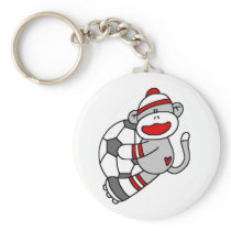 Sock Monkey Soccer Key Chains