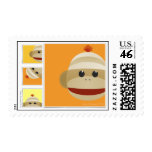 Sock Monkey Socks Blocks postage stamp