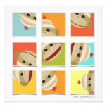 Sock Monkey Socks Blocks Square Invitation