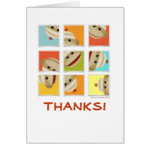Sock Monkey Socks Blocks Thank You Card