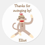 Sock Monkey Stickers Label