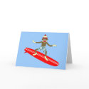 Sock Monkey Surfer cards