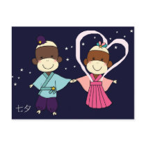 Sock Monkey Tanabata Postcard by Princess_Monkey Sock Monkey Tanabata Postcard