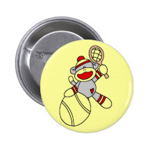 Sock Monkey Tennis Tshirts and Gifts Pins