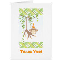 Sock Monkey Thank You Card