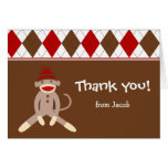 Sock Monkey Thank you note cards