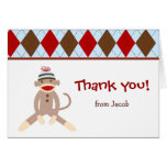 Sock Monkey Thank you note cards