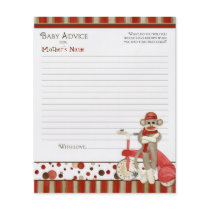 Sock Monkey, Tricycle, Boy Baby Shower Advice Custom Flyer