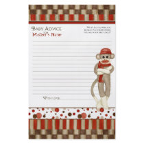 Sock Monkey, Tricycle, Boy Baby Shower Advice Flyers