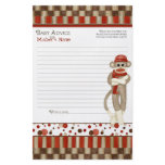 Sock Monkey, Tricycle, Boy Baby Shower Advice flyers