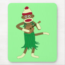 Sock Monkey Ukulele mousepads by sockmonkeys Sock Monkey Ukulele mousepads