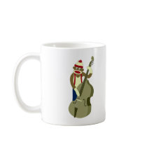 Sock Monkey Upright Bass Player Mugs