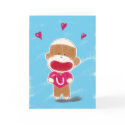 Sock Monkey Valentine Card by Princess_Monkey Sock Monkey Valentine Card