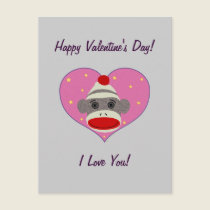 Sock Monkey Valentine! postcards