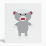 Sock Monkey Vinyl Binder