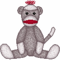 Sock Monkey Wall Sculpture. photo sculptures by LuraDee Sock Monkey Wall Sculpture. photo sculptures