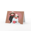 Sock Monkey Wedding Card