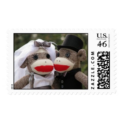 Sock Monkey Wedding Stamps