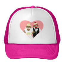 Sock Monkey Wedding Trucker Hats