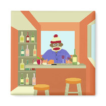 Sock Monkey Wine Taster Refrigerator Magnets