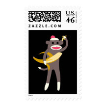 Sock Monkey with Banana Swords US Postage 44 Cents