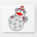 Sock Monkey with Golf Ball mousepads by yazzybabe Sock Monkey with Golf Ball mousepads