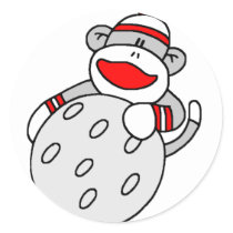 Sock Monkey with Golf Ball stickers