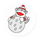 Sock Monkey with Golf Ball stickers