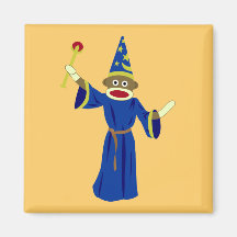 Sock Monkey Wizard Refrigerator Magnets