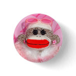 Sock Monkeys for the Cure Lorraine Square Pin buttons