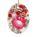 Sock Monkeys for the Cure Oval Ornament ornaments