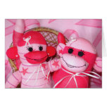 Sock Monkeys for the Cure Pink Friends Note Card cards
