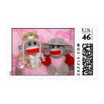 Sock Monkeys for the Cure Pink Postage Stamps stamps