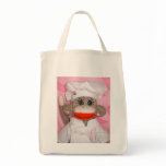 Sock Monkeys for the Cure Pink Ribbon Grocery Tote bags