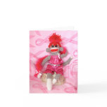 Sock Monkeys for the Cure Pink Ribbon Note Card cards