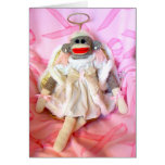 Sock Monkeys for the Cure Pink Ribbon Note Card cards