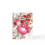 Sock Monkeys for the Cure Pink Ribbon Note Card cards