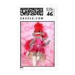 Sock Monkeys for the Cure Pink Ribbon Postage Stam stamps