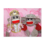 Sock Monkeys for the Cure Pink Ribbon Postcard postcards