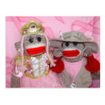 Sock Monkeys for the Cure Two Friends Postcard postcards