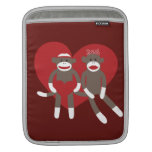 Sock Monkeys in Love Hearts Valentine's Day Gifts iPad Sleeves