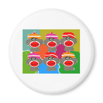 Sock Monkeys Pop Art--Art Gifts Magnets