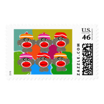 Sock Monkeys Pop Art--Art Gifts Stamps