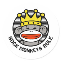 Sock Monkeys Rule Stickers