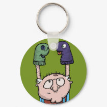 Sock Puppet Conspiracy keychains